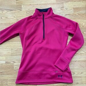 Under Armour fleece lined 1/4 zip. Women’s S. Fuchsia and purple.